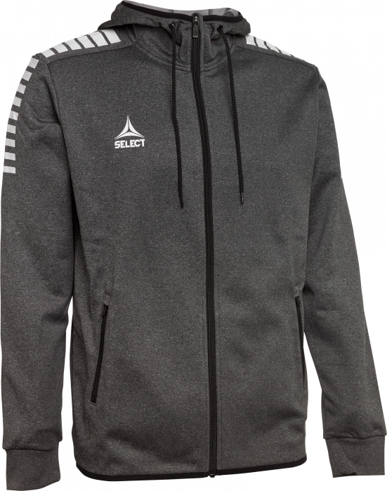 Select - Monaco Zip Hoodie - Grigio & bianco